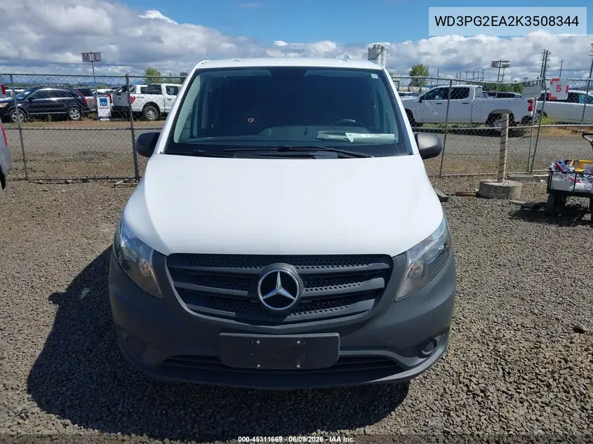 2019 Mercedes-Benz Metris VIN: WD3PG2EA2K3508344 Lot: 45311669