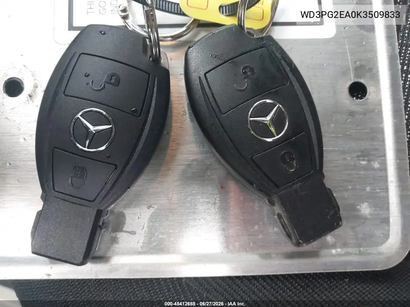 2019 Mercedes-Benz Metris VIN: WD3PG2EA0K3509833 Lot: 45412688