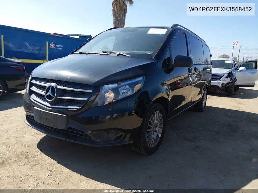 2019 Mercedes-Benz Metris VIN: WD4PG2EEXK3568452 Lot: 45438423