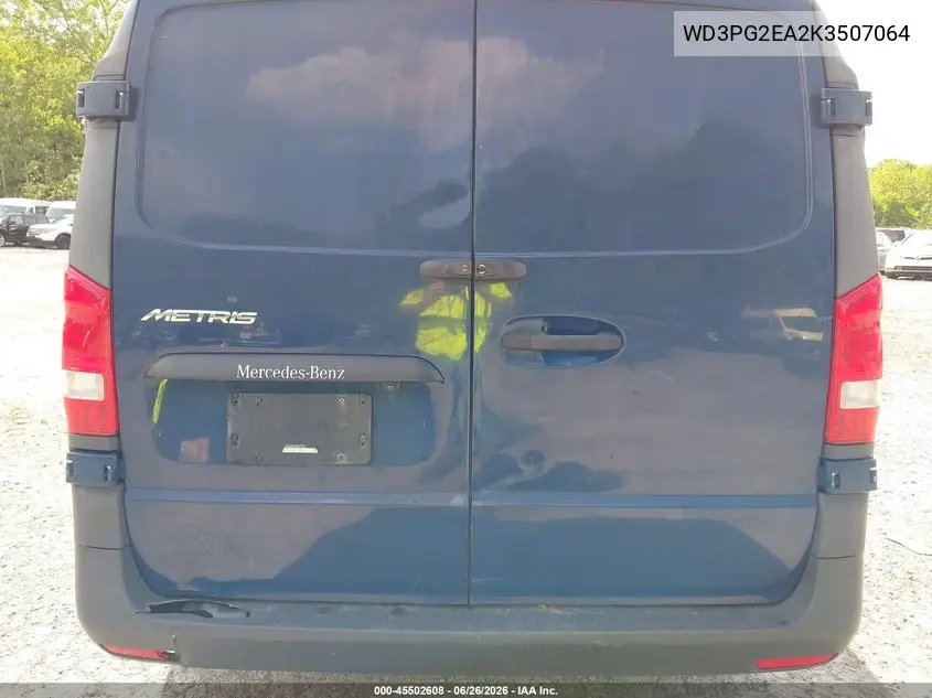 2019 Mercedes-Benz Metris VIN: WD3PG2EA2K3507064 Lot: 45502608