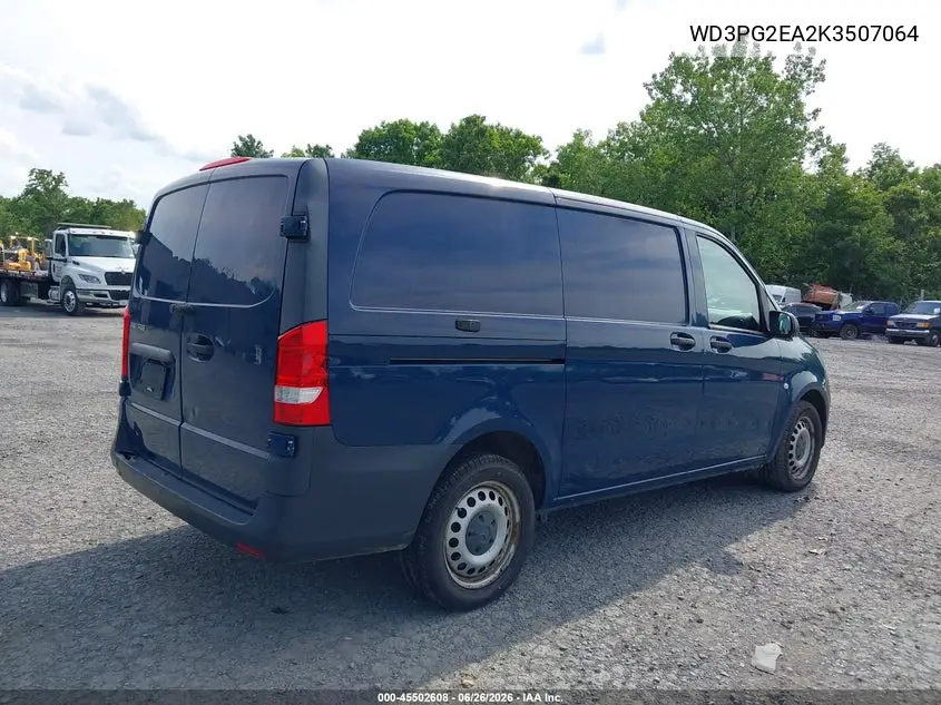 2019 Mercedes-Benz Metris VIN: WD3PG2EA2K3507064 Lot: 45502608