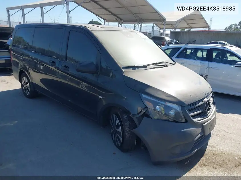 2019 Mercedes-Benz Metris VIN: WD4PG2EE4K3518985 Lot: 45582390