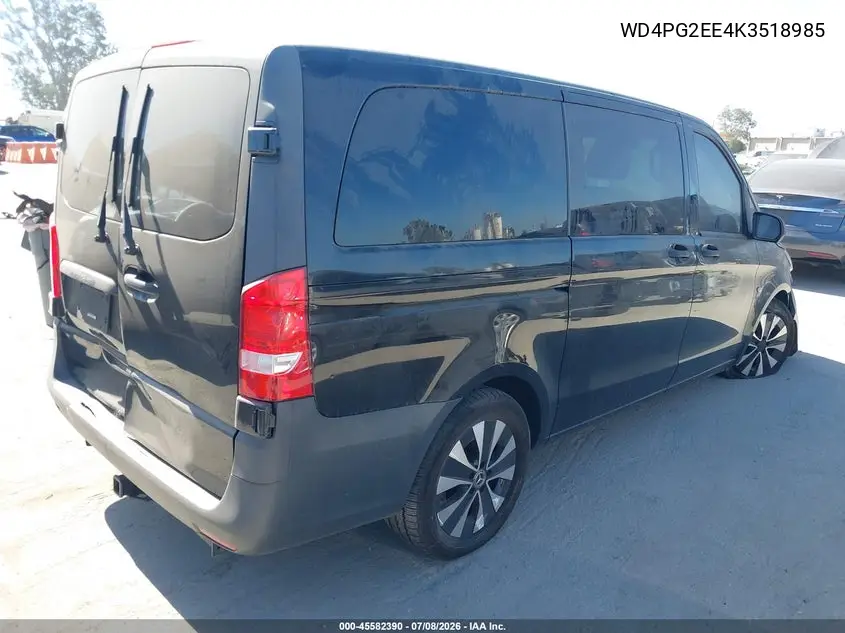 2019 Mercedes-Benz Metris VIN: WD4PG2EE4K3518985 Lot: 45582390