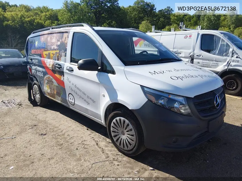 2020 Mercedes-Benz Metris VIN: WD3PG2EA5L3672138 Lot: 45309781