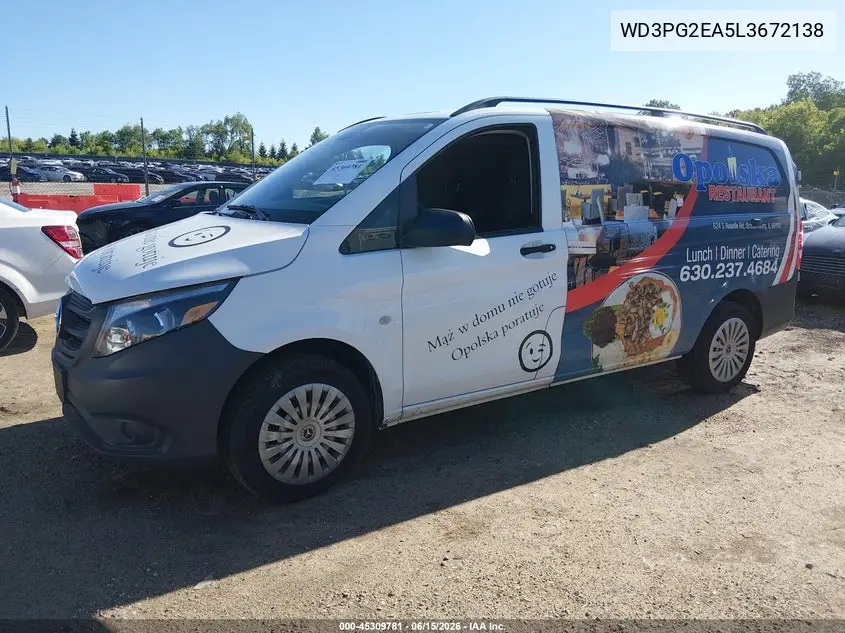 2020 Mercedes-Benz Metris VIN: WD3PG2EA5L3672138 Lot: 45309781
