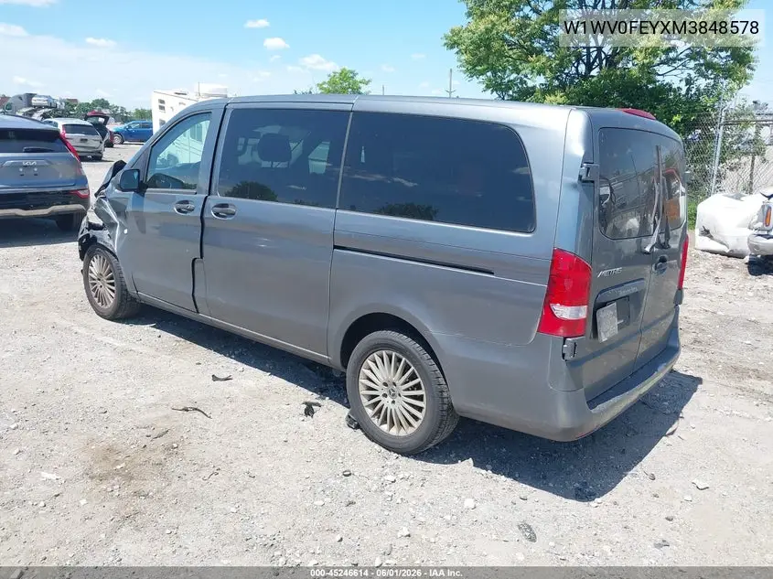 2021 Mercedes-Benz Metris VIN: W1WV0FEYXM3848578 Lot: 45246614