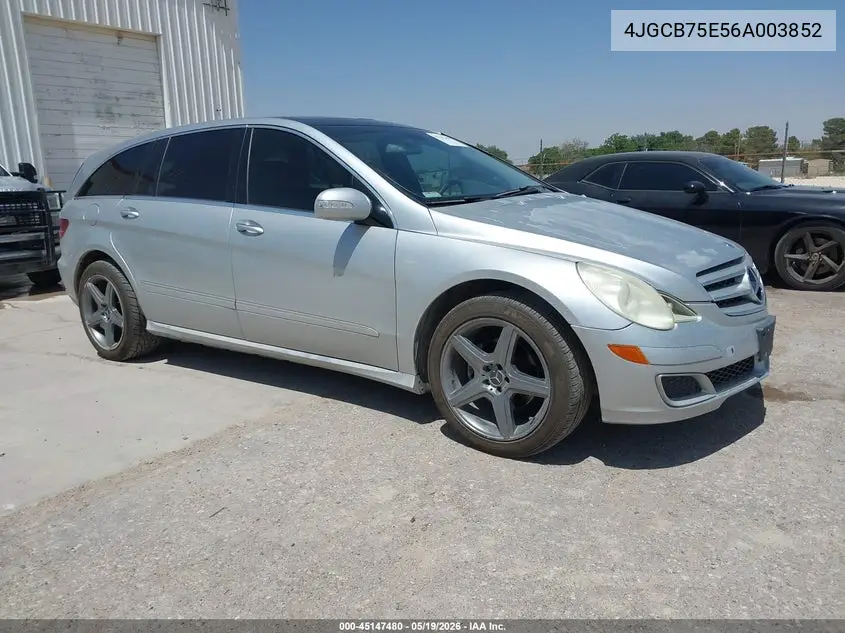 2006 Mercedes-Benz R 500 4Matic VIN: 4JGCB75E56A003852 Lot: 45147480