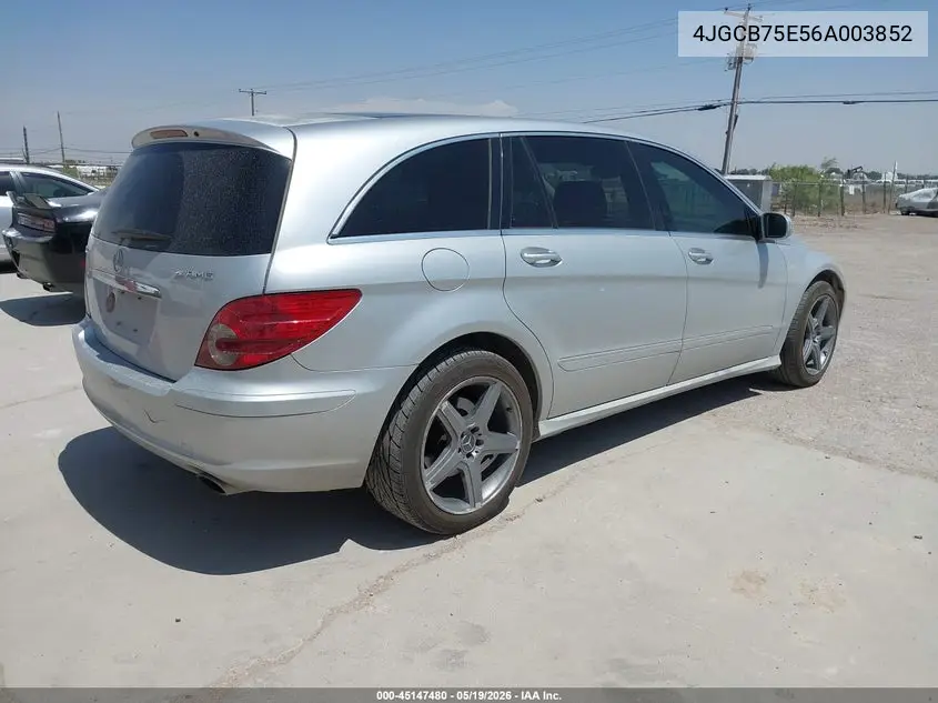 2006 Mercedes-Benz R 500 4Matic VIN: 4JGCB75E56A003852 Lot: 45147480