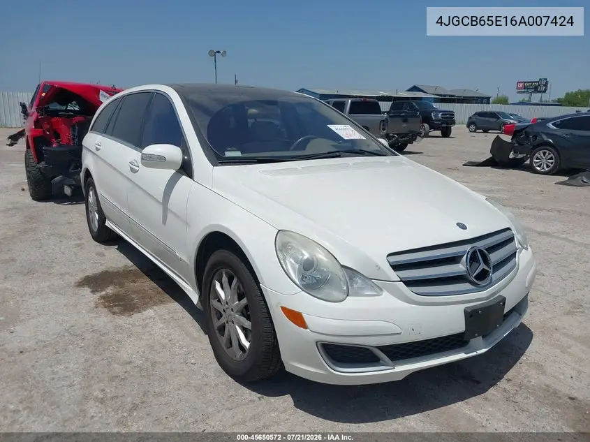 2006 Mercedes-Benz R 350 4Matic VIN: 4JGCB65E16A007424 Lot: 45650572