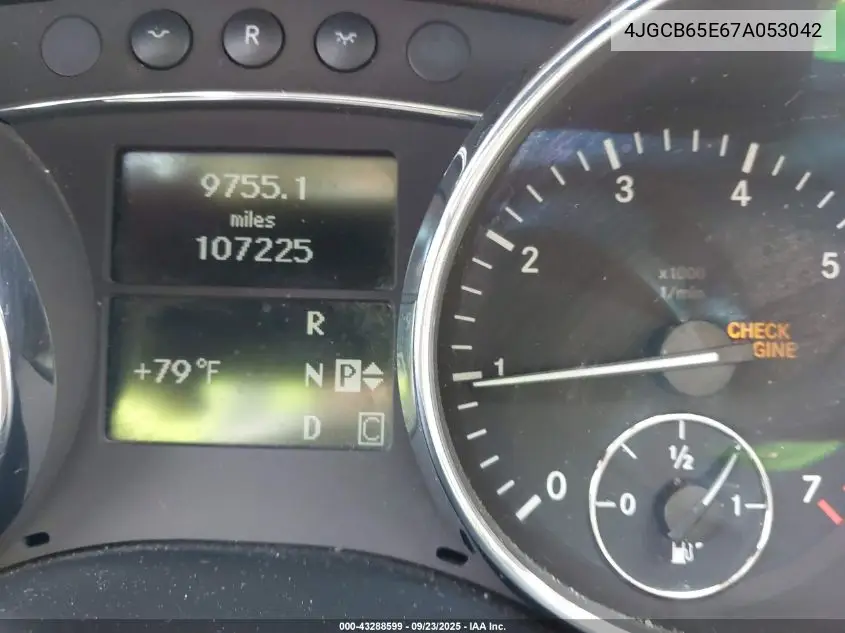 2007 Mercedes-Benz R 350 4Matic VIN: 4JGCB65E67A053042 Lot: 43288599