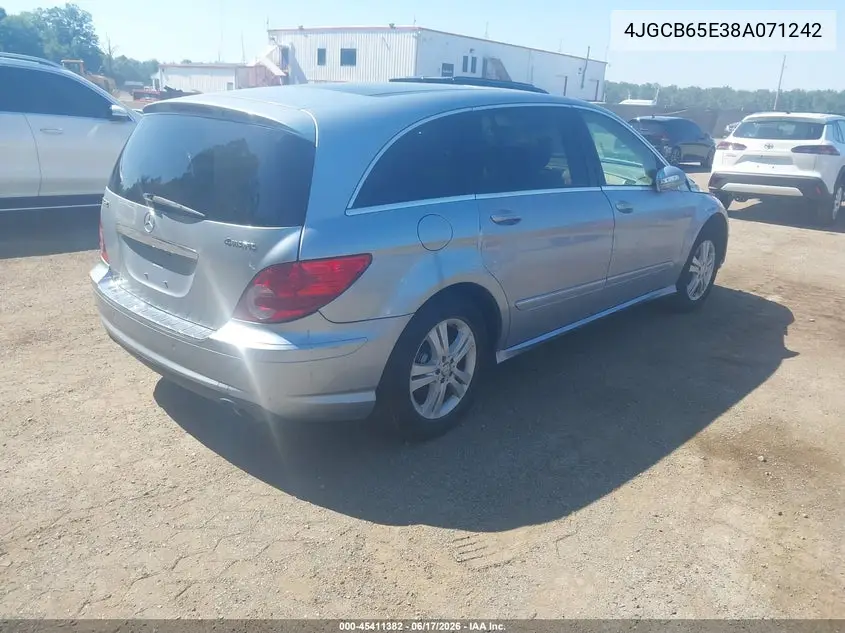 2008 Mercedes-Benz R-Class 3.5L VIN: 4JGCB65E38A071242 Lot: 45411382