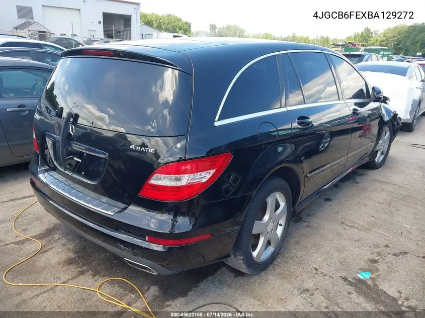 2011 Mercedes-Benz R 350 4Matic VIN: 4JGCB6FEXBA129272 Lot: 45622155
