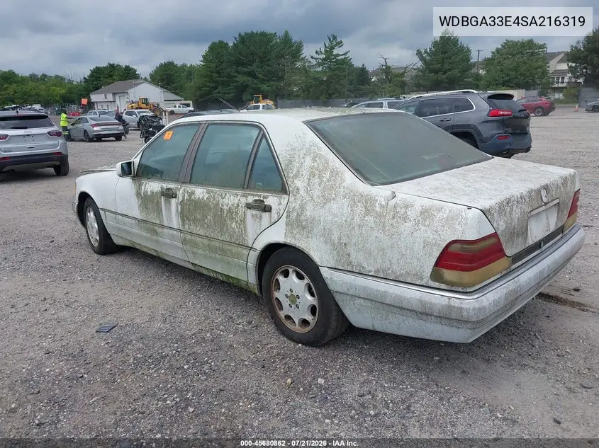 1995 Mercedes-Benz S 320 VIN: WDBGA33E4SA216319 Lot: 45680862