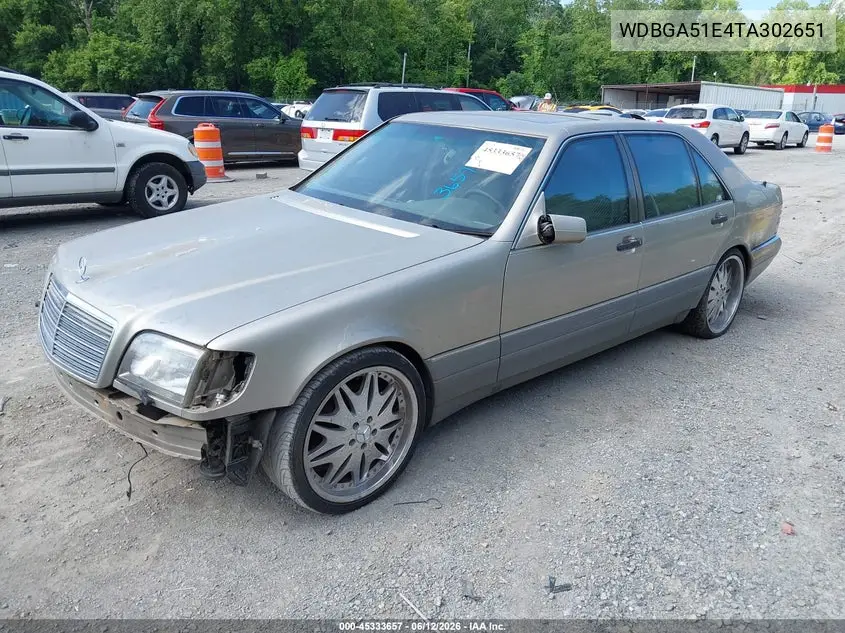 1996 Mercedes-Benz S 500 VIN: WDBGA51E4TA302651 Lot: 45333657
