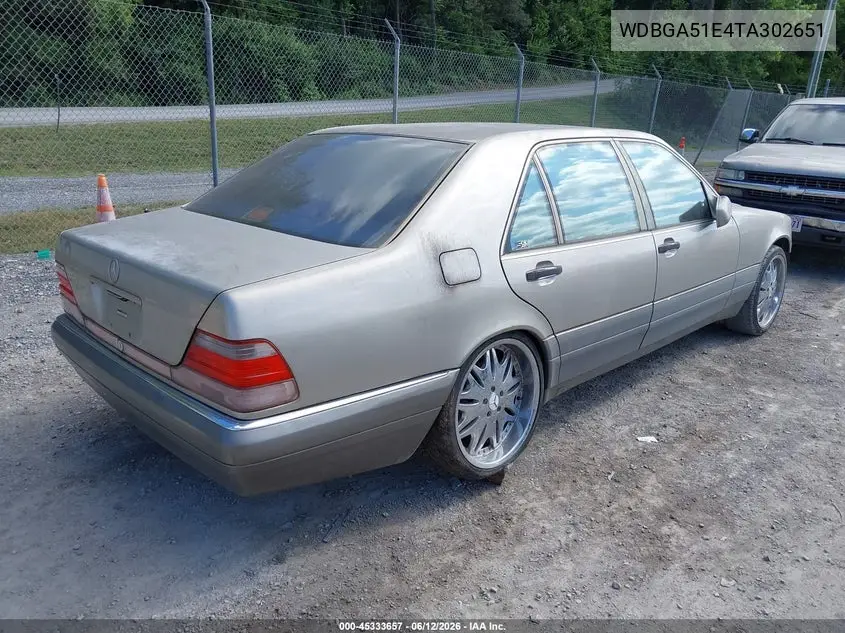 1996 Mercedes-Benz S 500 VIN: WDBGA51E4TA302651 Lot: 45333657