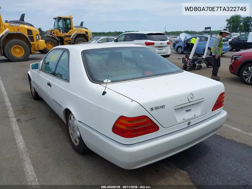 1996 Mercedes-Benz S 500 VIN: WDBGA70E7TA322745 Lot: 45349126