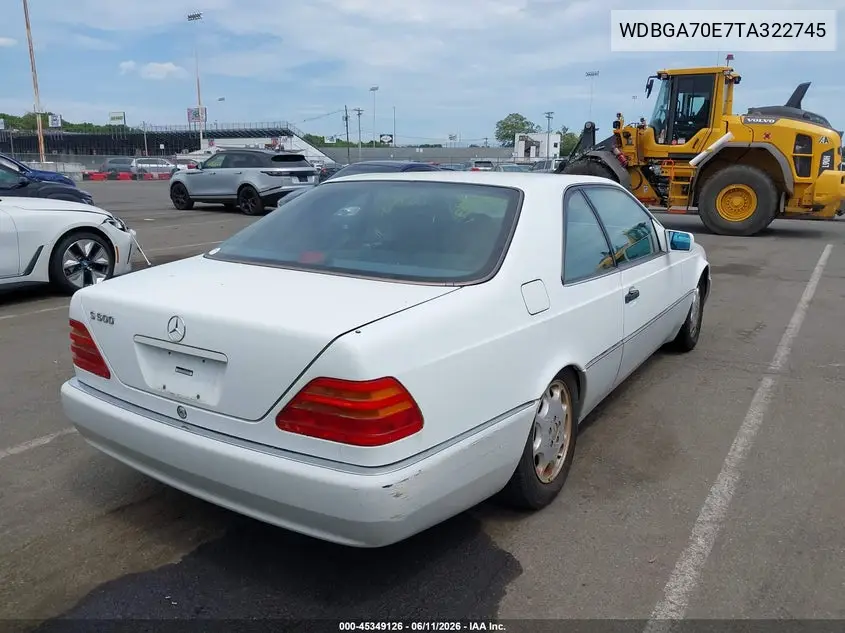 1996 Mercedes-Benz S 500 VIN: WDBGA70E7TA322745 Lot: 45349126