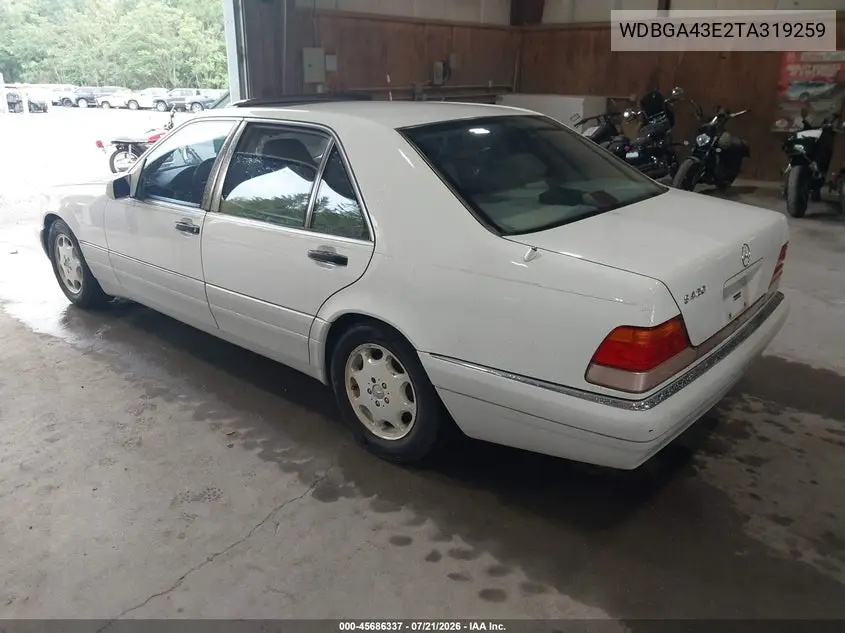 1996 Mercedes-Benz S 420 VIN: WDBGA43E2TA319259 Lot: 45686337