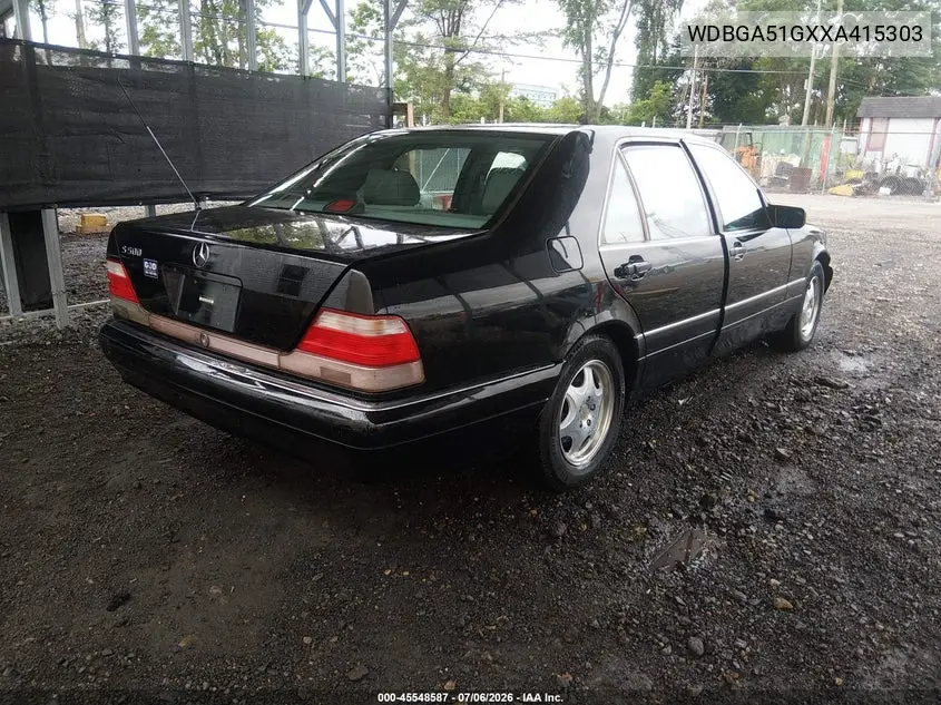 1999 Mercedes-Benz S 500 VIN: WDBGA51GXXA415303 Lot: 45548587