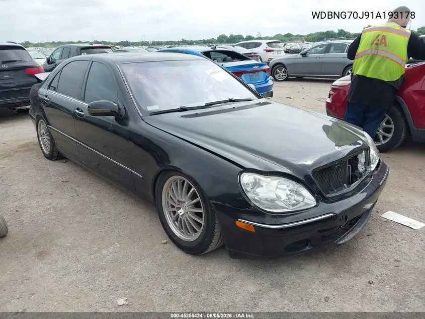 2001 Mercedes-Benz S 430 VIN: WDBNG70J91A193178 Lot: 45255424