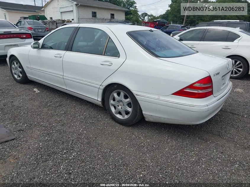 2001 Mercedes-Benz S 500 VIN: WDBNG75J61A206283 Lot: 45298723