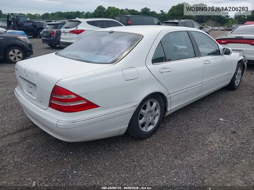 2001 Mercedes-Benz S 500 VIN: WDBNG75J61A206283 Lot: 45298723