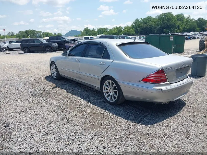 2003 Mercedes-Benz S 430 VIN: WDBNG70J03A364130 Lot: 45479244