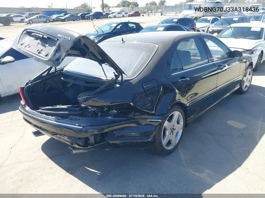 2003 Mercedes-Benz S 430 VIN: WDBNG70J33A318436 Lot: 45586400