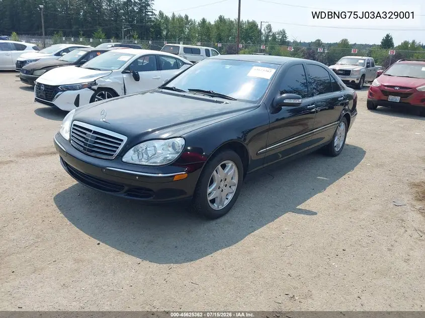 2003 Mercedes-Benz S 500 VIN: WDBNG75J03A329001 Lot: 45625362