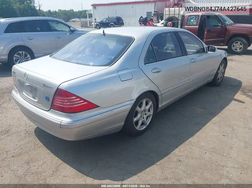 2004 Mercedes-Benz S 500 4Matic VIN: WDBNG84J74A427645 Lot: 45333609