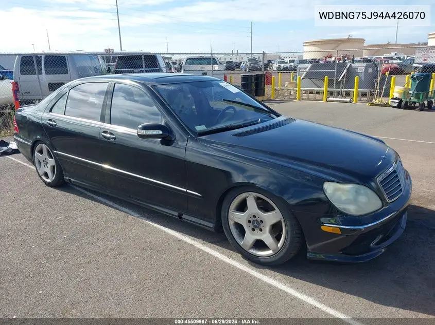 2004 Mercedes-Benz S 500 VIN: WDBNG75J94A426070 Lot: 45509987