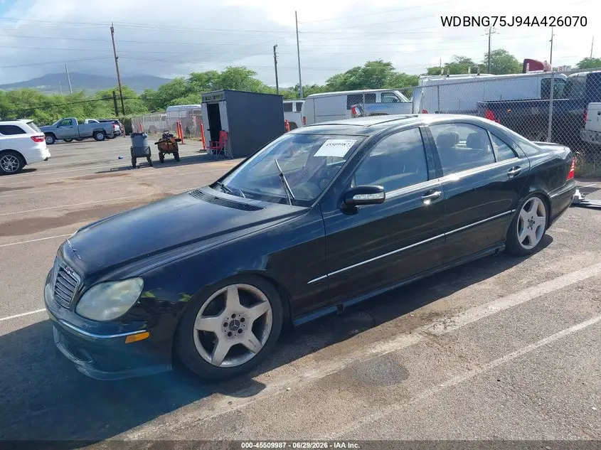 2004 Mercedes-Benz S 500 VIN: WDBNG75J94A426070 Lot: 45509987