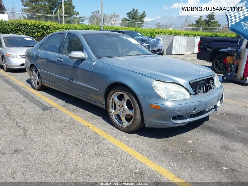 2004 Mercedes-Benz S 430 VIN: WDBNG70J54A401139 Lot: 45619724