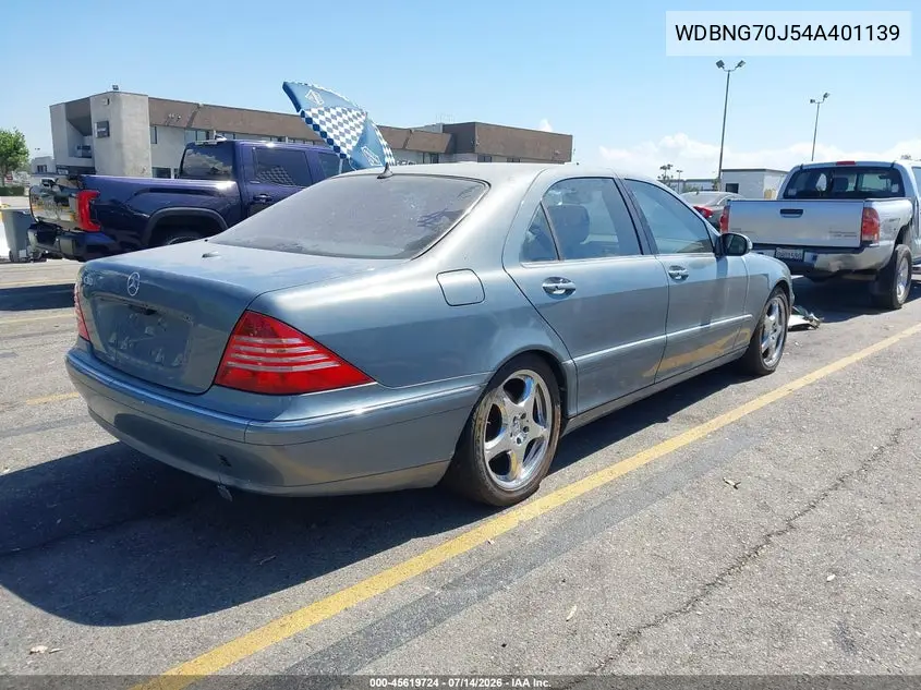 2004 Mercedes-Benz S 430 VIN: WDBNG70J54A401139 Lot: 45619724