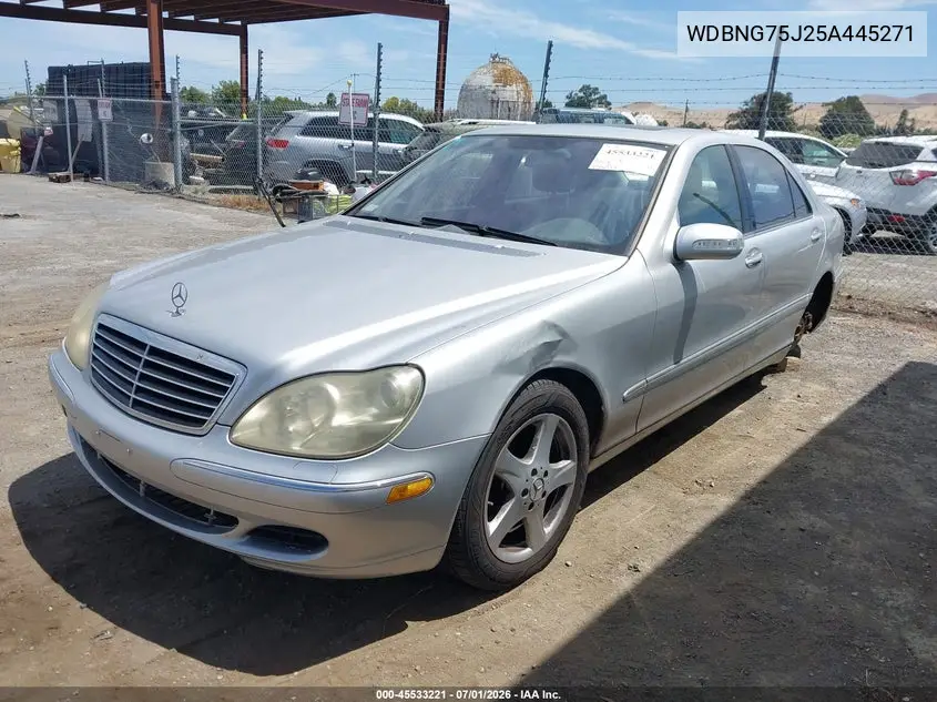 2005 Mercedes-Benz S 500 VIN: WDBNG75J25A445271 Lot: 45533221