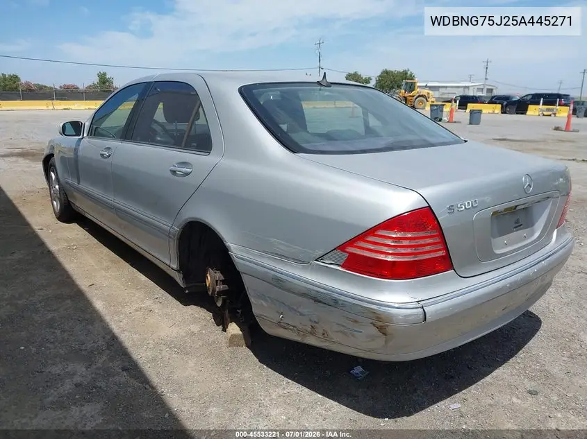 2005 Mercedes-Benz S 500 VIN: WDBNG75J25A445271 Lot: 45533221