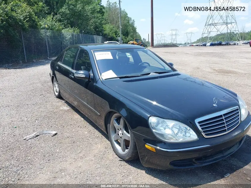 2005 Mercedes-Benz S 500 4Matic VIN: WDBNG84J55A458572 Lot: 45615131