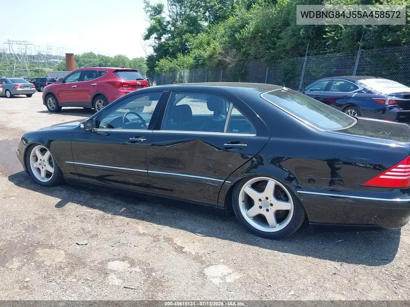2005 Mercedes-Benz S 500 4Matic VIN: WDBNG84J55A458572 Lot: 45615131