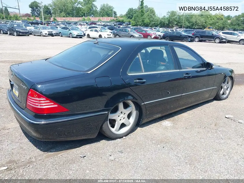 2005 Mercedes-Benz S 500 4Matic VIN: WDBNG84J55A458572 Lot: 45615131
