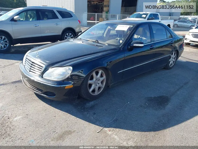 2006 Mercedes-Benz S 430 4Matic VIN: WDBNG83J56A461152 Lot: 45450751