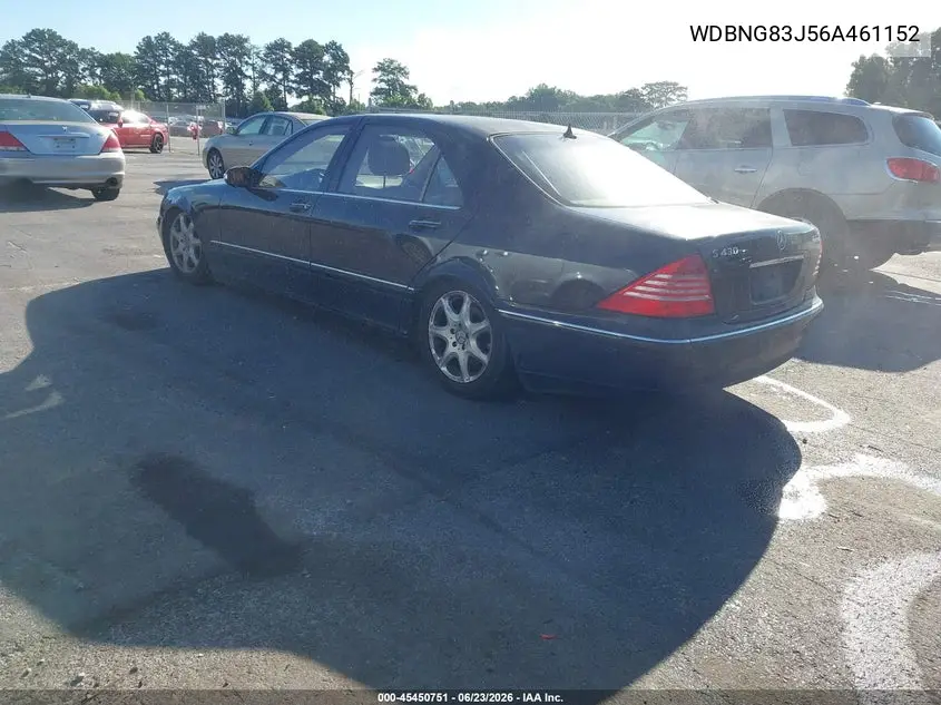 2006 Mercedes-Benz S 430 4Matic VIN: WDBNG83J56A461152 Lot: 45450751