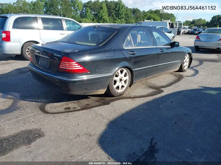 2006 Mercedes-Benz S 430 4Matic VIN: WDBNG83J56A461152 Lot: 45450751
