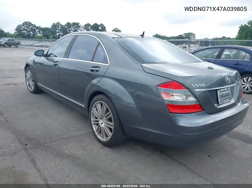 2007 Mercedes-Benz S 550 VIN: WDDNG71X47A039805 Lot: 45425105