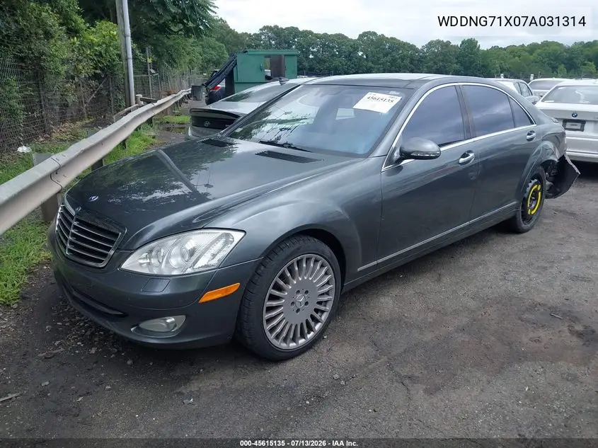 2007 Mercedes-Benz S 550 VIN: WDDNG71X07A031314 Lot: 45615135