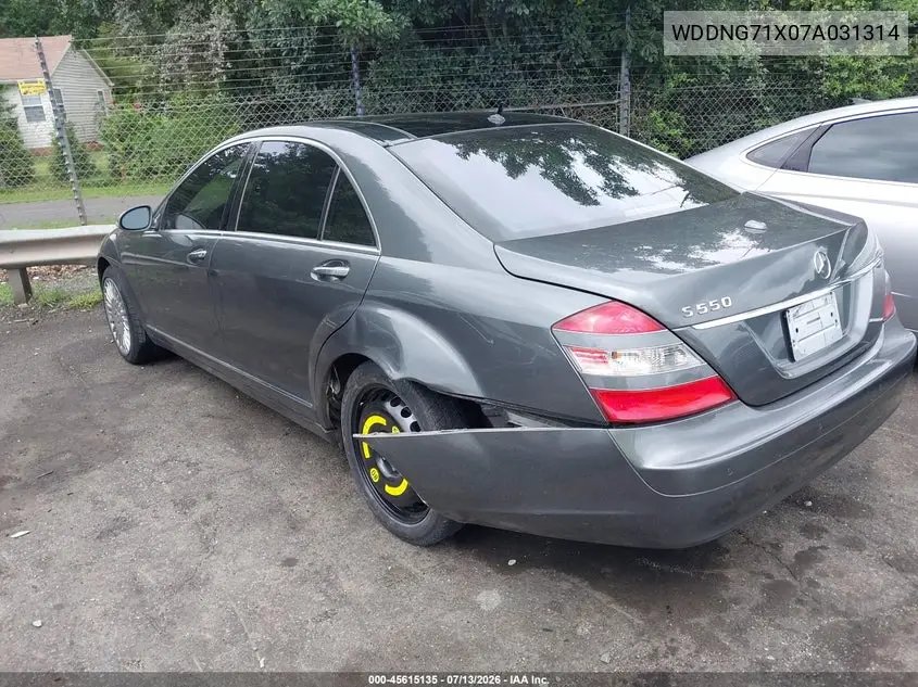 2007 Mercedes-Benz S 550 VIN: WDDNG71X07A031314 Lot: 45615135