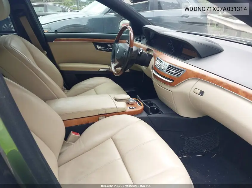 2007 Mercedes-Benz S 550 VIN: WDDNG71X07A031314 Lot: 45615135