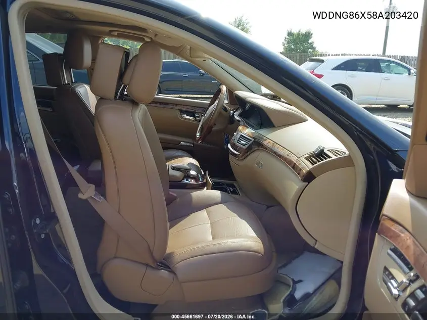 2008 Mercedes-Benz S 550 4Matic VIN: WDDNG86X58A203420 Lot: 45661697