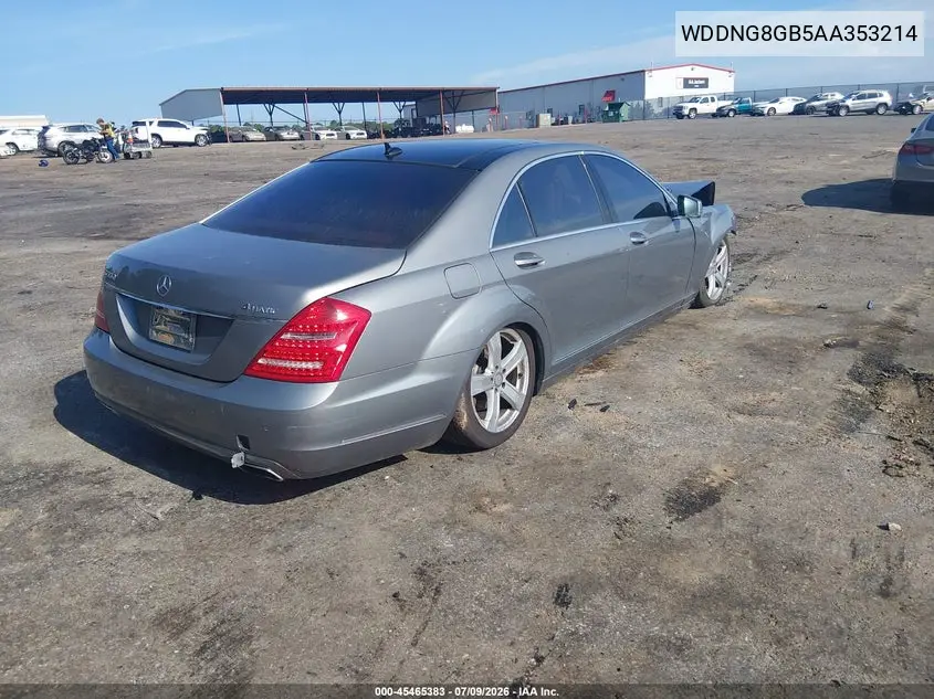 2010 Mercedes-Benz S 550 4Matic VIN: WDDNG8GB5AA353214 Lot: 45465383
