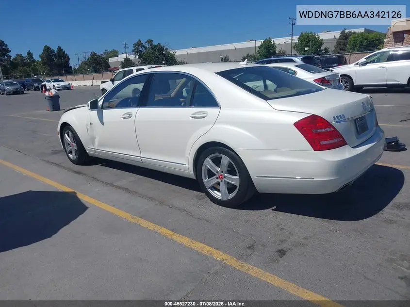 2010 Mercedes-Benz S 550 VIN: WDDNG7BB6AA342126 Lot: 45527230