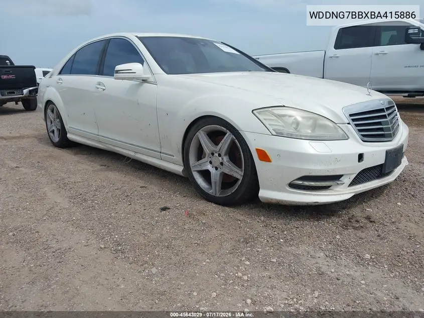 2011 Mercedes-Benz S 550 VIN: WDDNG7BBXBA415886 Lot: 45643029